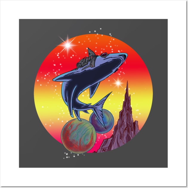 Space Shark Wall Art by Alejandro Recoba